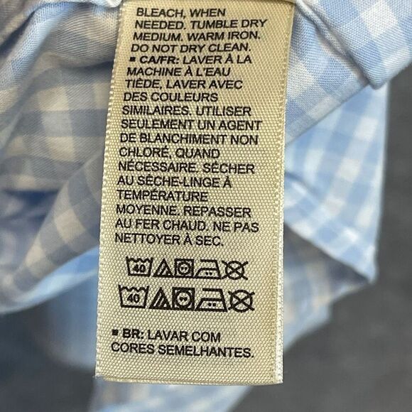 GOODTHREADS Button-down Shirt Men's XL Blue White Gingham Plaid Poplin Standard - Picture 6 of 15